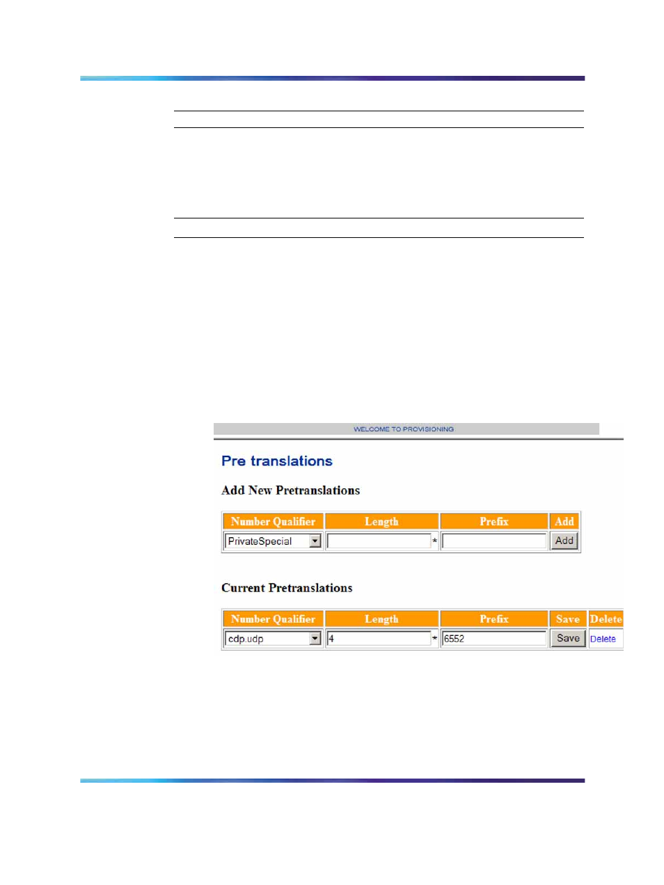 Configuring the pretranslation table, Figure 32 pre translations | Nortel Networks 5100 User Manual | Page 80 / 118