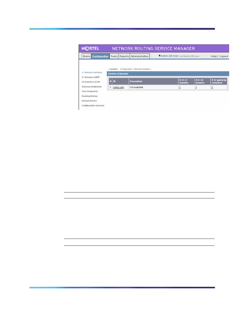 Configuring the l1 domain (udp), Figure 39 service domains | Nortel Networks 5100 User Manual | Page 92 / 118