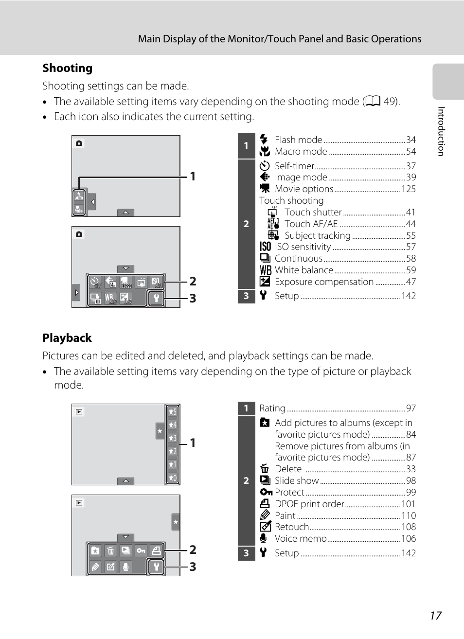 Shooting, Playback | Nortel Networks COOLPIX S1100PJ User Manual | Page 31 / 216