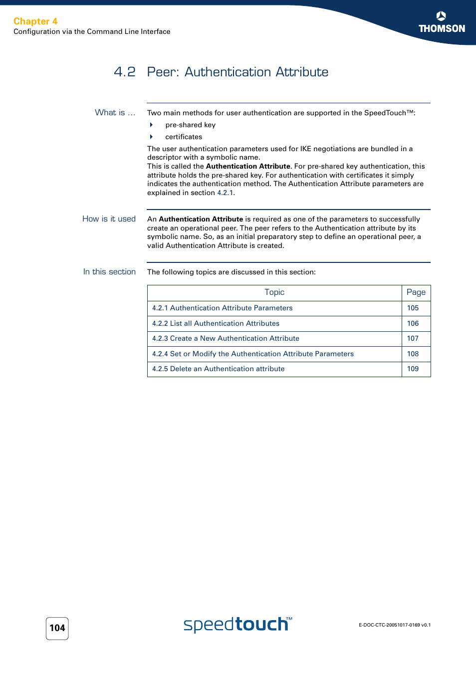 2 peer: authentication attribute, What is, How is it used | In this section, Peer: authentication attribute, Chapter 4 | Nortel Networks 608(WL) User Manual | Page 106 / 222