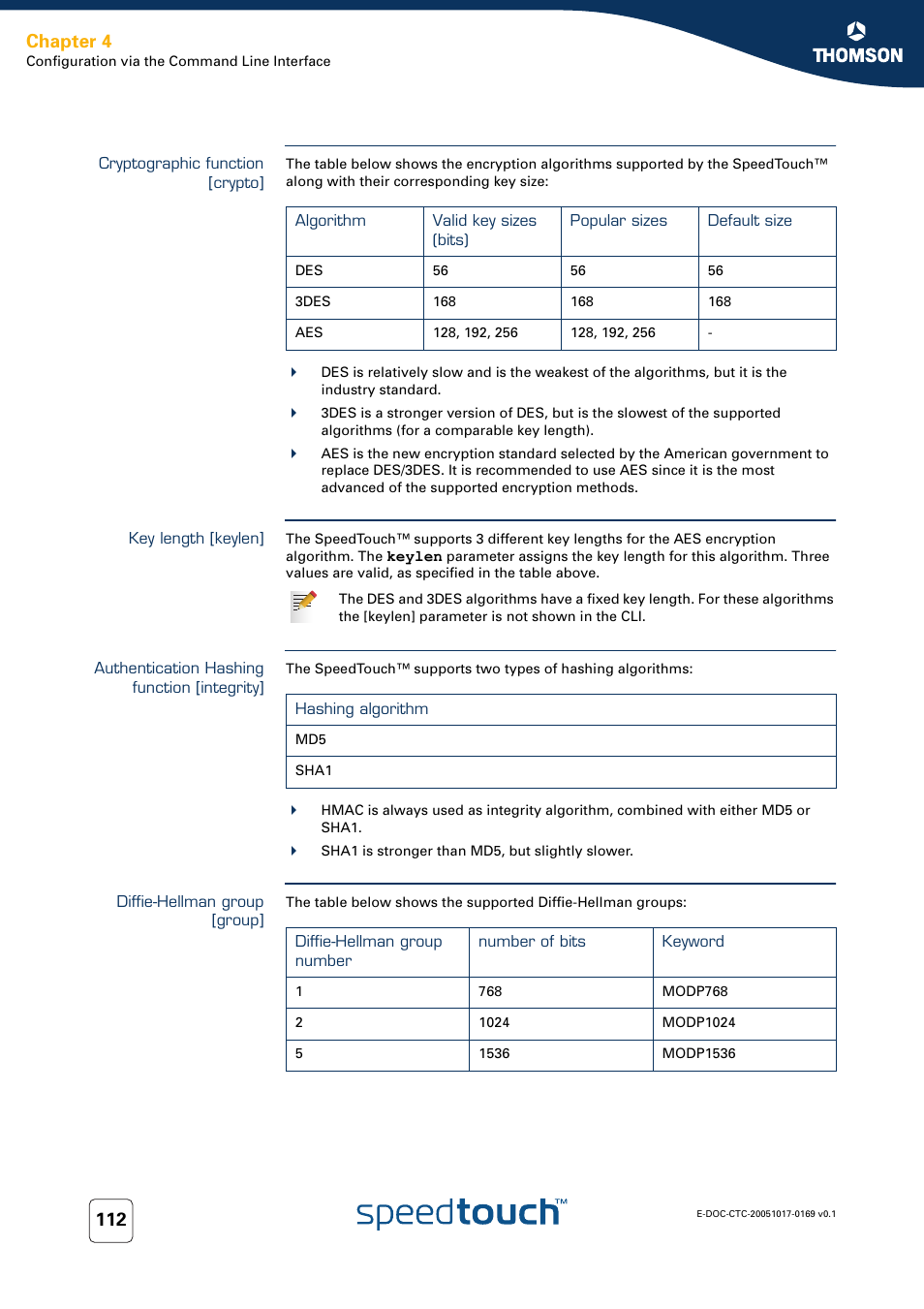 Cryptographic function [crypto, Key length [keylen, Authentication hashing function [integrity | Diffie-hellman group [group, Chapter 4 | Nortel Networks 608(WL) User Manual | Page 114 / 222