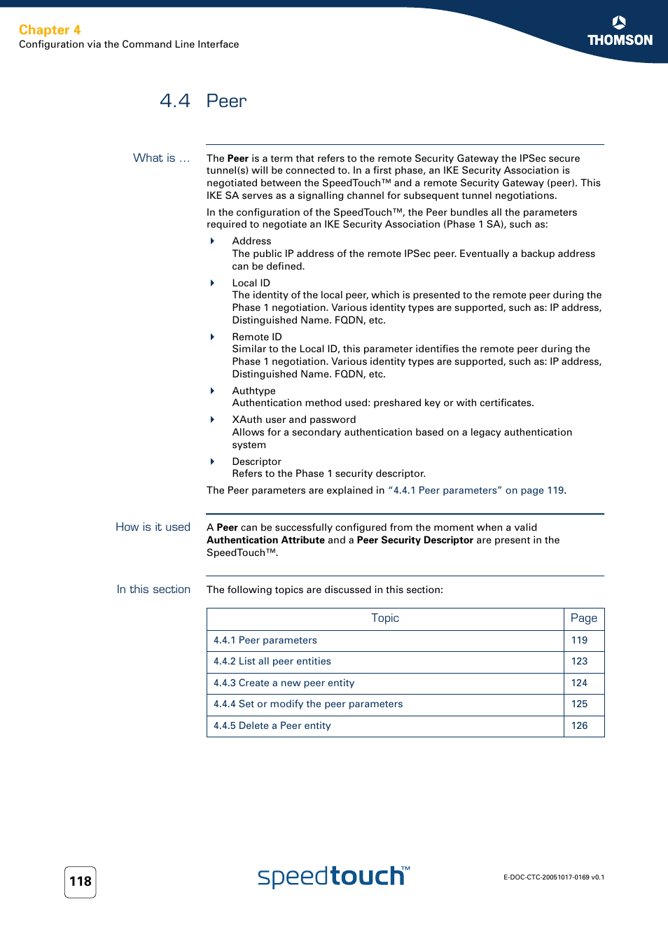 4 peer, What is, How is it used | In this section, Peer, Chapter 4 | Nortel Networks 608(WL) User Manual | Page 120 / 222