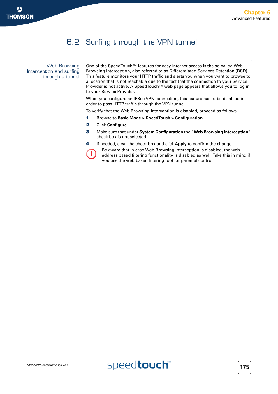 2 surfing through the vpn tunnel, Surfing through the vpn tunnel, Chapter 6 | Nortel Networks 608(WL) User Manual | Page 177 / 222