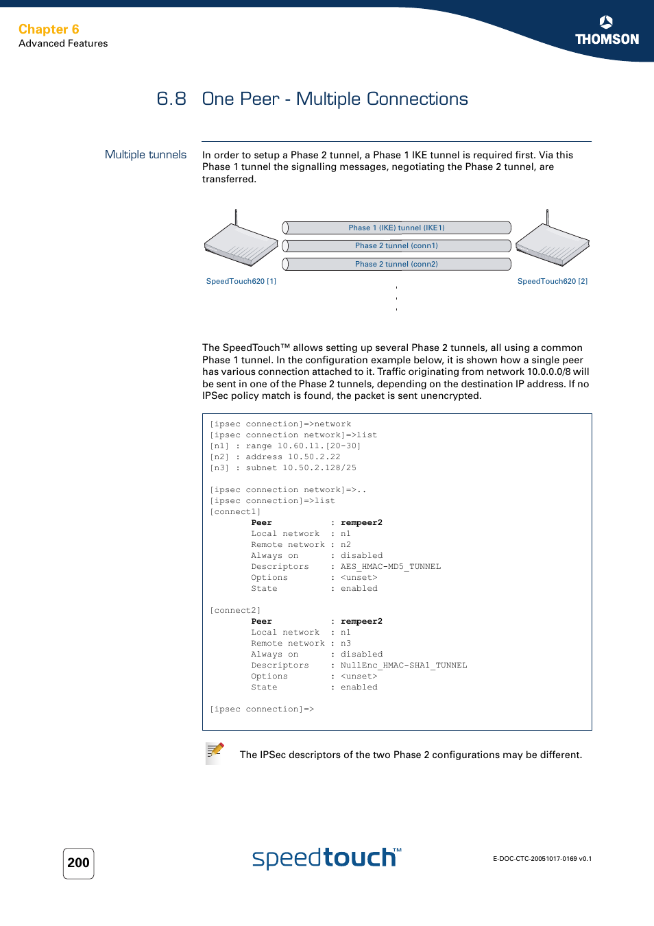 8 one peer - multiple connections, Multiple tunnels, One peer - multiple connections | Chapter 6 | Nortel Networks 608(WL) User Manual | Page 202 / 222