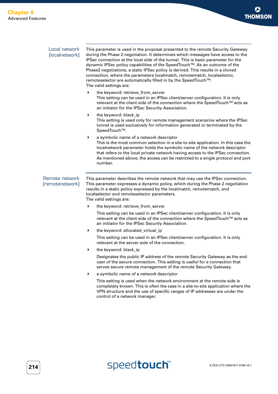 Local network [localnetwork, Remote network [remotenetwork, Chapter 6 | Nortel Networks 608(WL) User Manual | Page 216 / 222