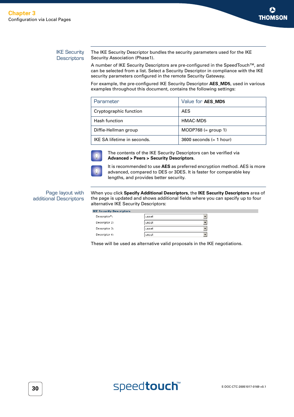 Ike security descriptors, Chapter 3 | Nortel Networks 608(WL) User Manual | Page 32 / 222