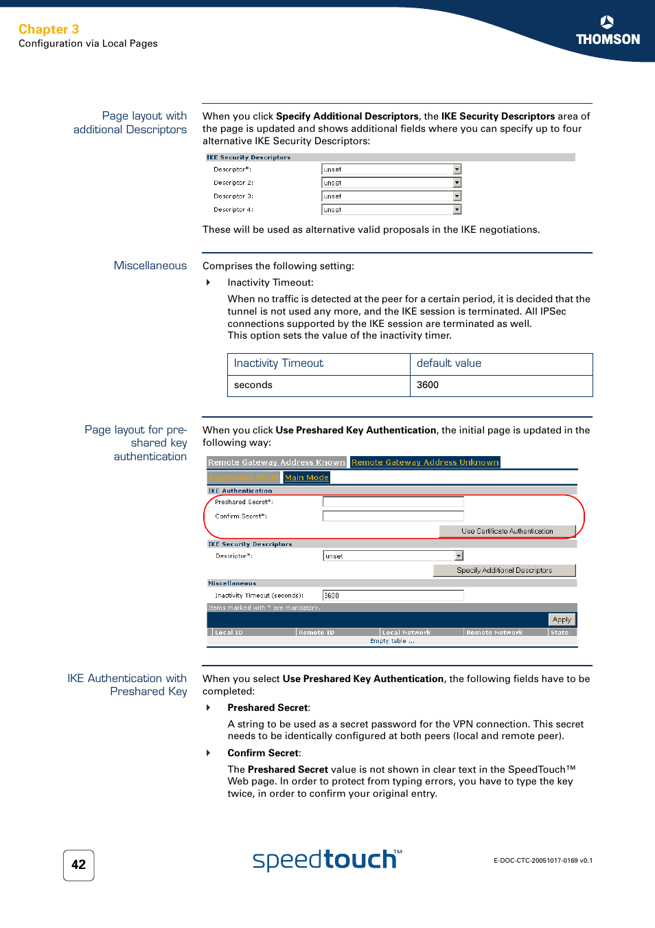 Miscellaneous, Ike authentication with preshared key, Chapter 3 | Nortel Networks 608(WL) User Manual | Page 44 / 222