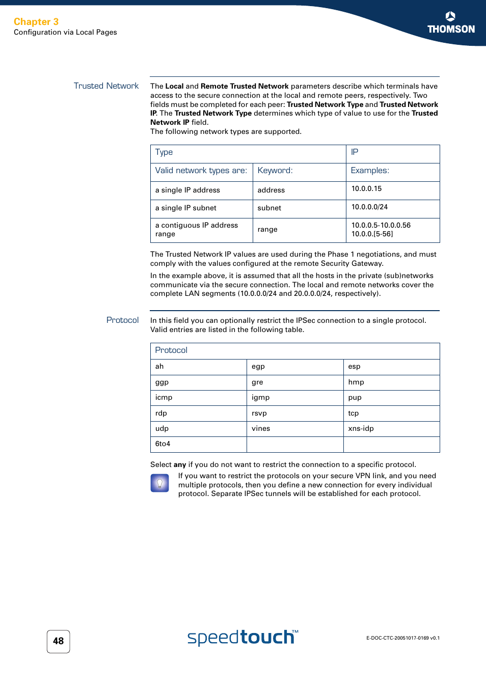 Trusted network, Protocol, Chapter 3 | Nortel Networks 608(WL) User Manual | Page 50 / 222