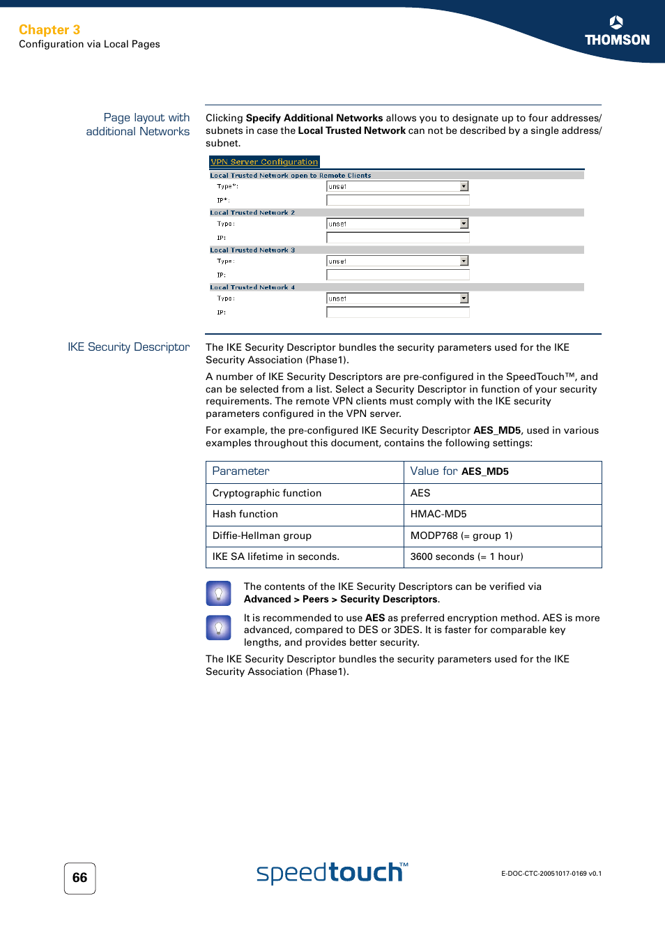 Ike security descriptor, Chapter 3 | Nortel Networks 608(WL) User Manual | Page 68 / 222