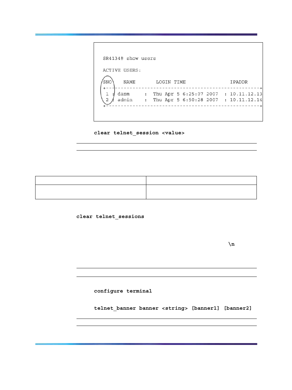 Configuring the telnet banner | Nortel Networks Nortel Secure Router 4134 User Manual | Page 27 / 42