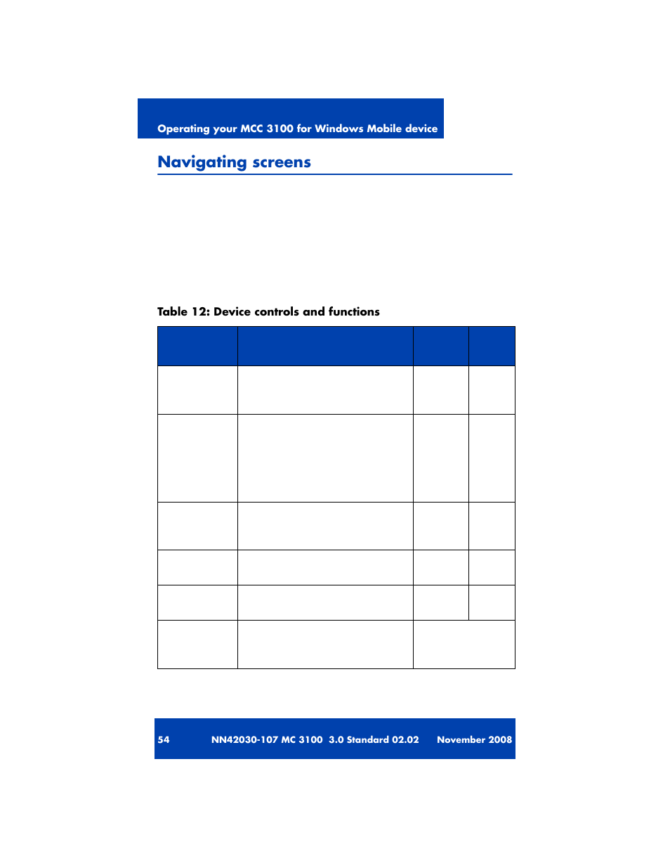 Navigating screens | Nortel Networks MOBILE COMMUNICATION CLIENT 3100 User Manual | Page 54 / 108