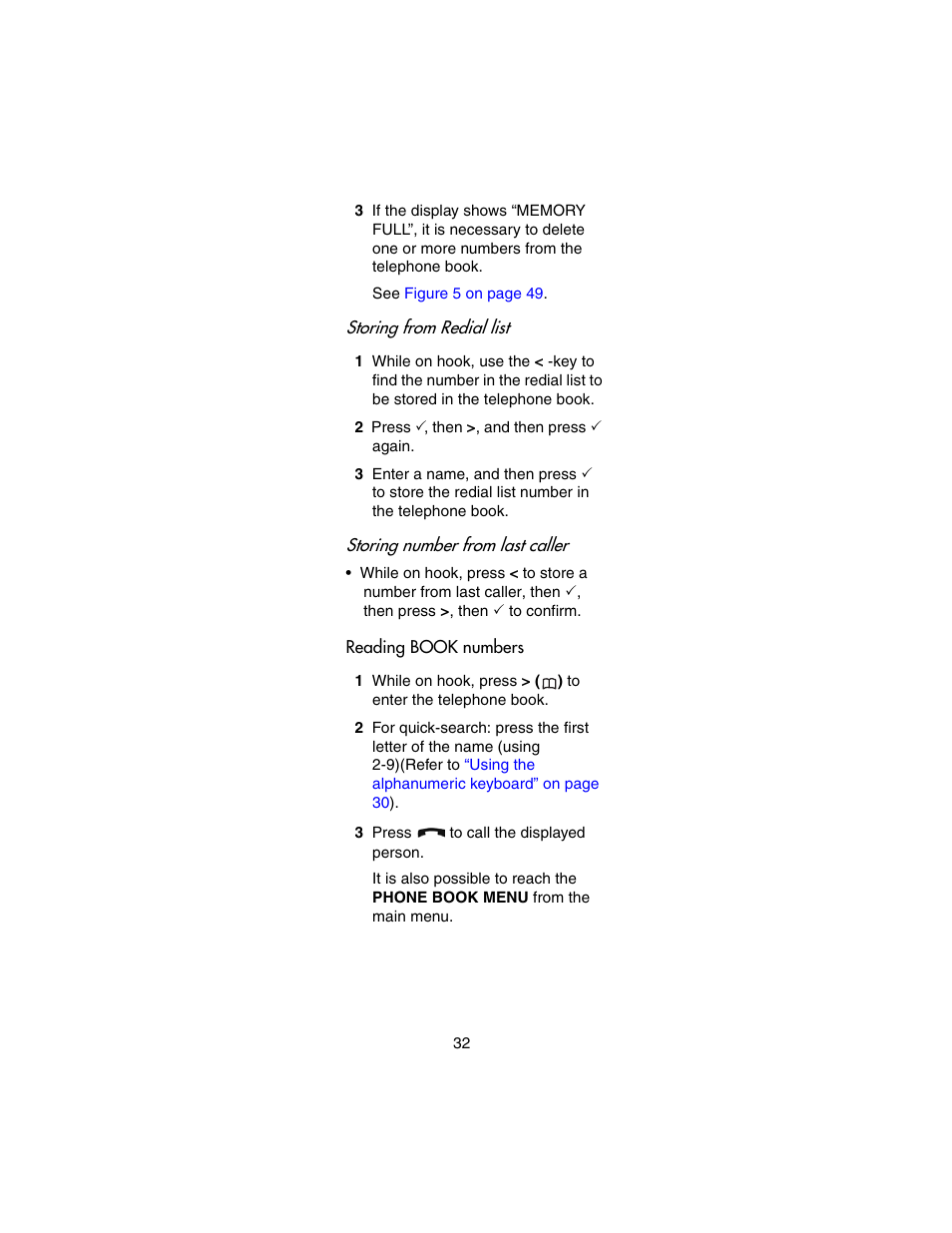 Reading book numbers | Nortel Networks 413X User Manual | Page 32 / 52