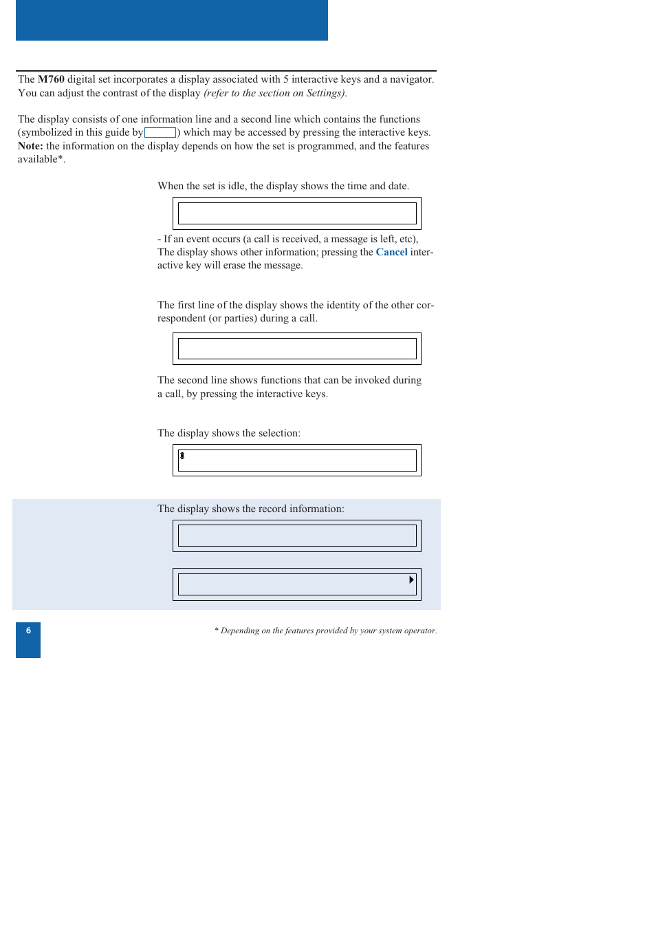 Description, Interactive display | Nortel Networks M760 User Manual | Page 14 / 94