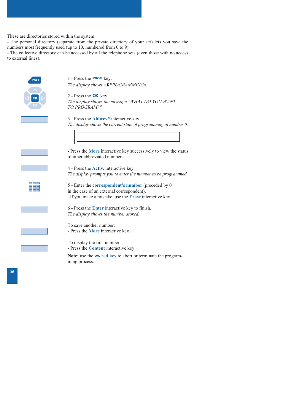 The abbreviated numbers directories | Nortel Networks M760 User Manual | Page 44 / 94