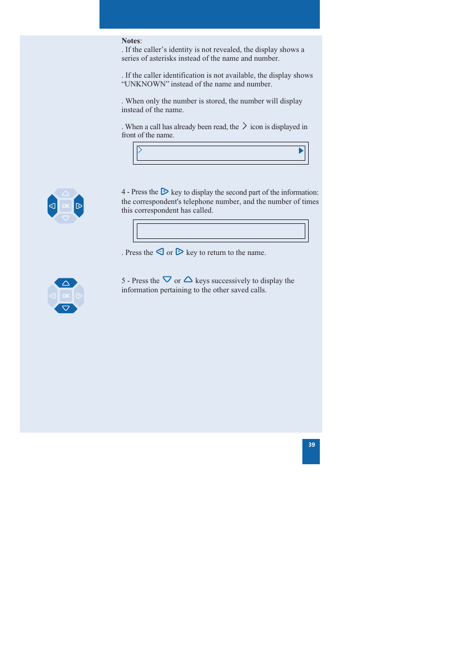 The incoming calls log | Nortel Networks M760 User Manual | Page 47 / 94