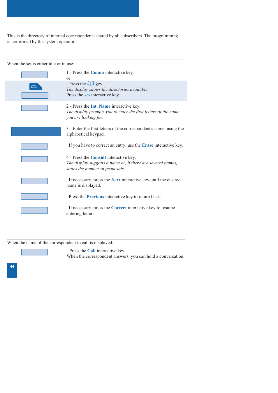The internal names list | Nortel Networks M760 User Manual | Page 52 / 94