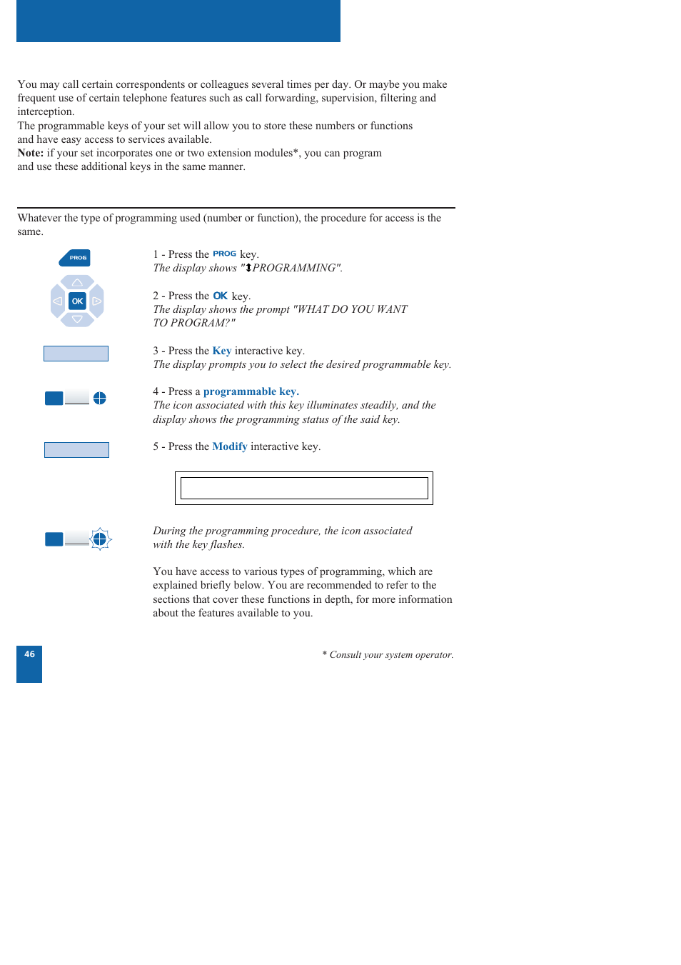 Programmable keys | Nortel Networks M760 User Manual | Page 54 / 94