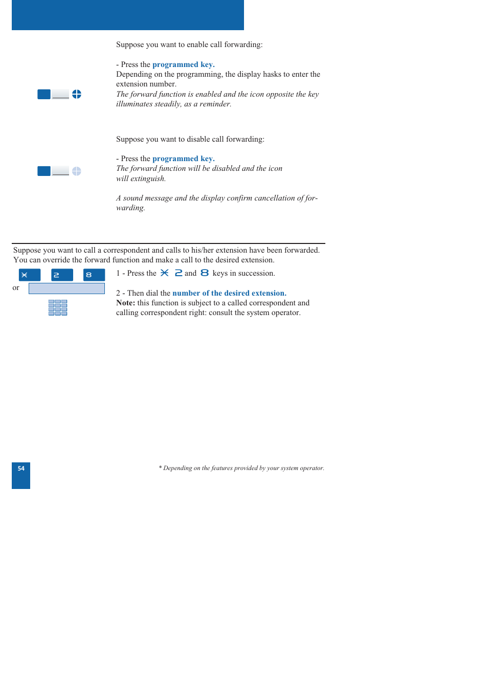 The call forwarding function, Overriding the call forwarding function | Nortel Networks M760 User Manual | Page 62 / 94