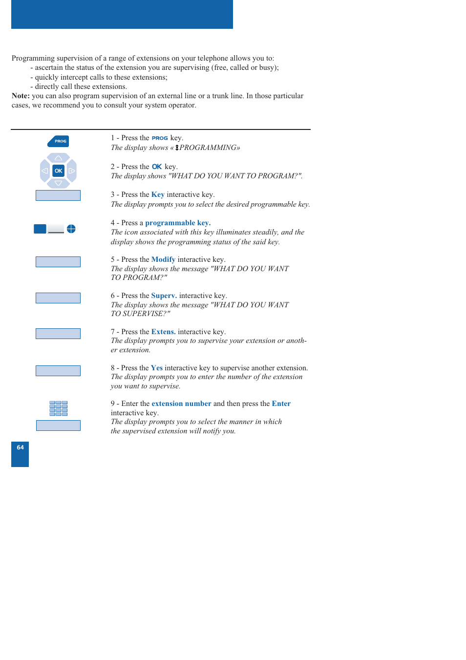 The supervision function | Nortel Networks M760 User Manual | Page 72 / 94
