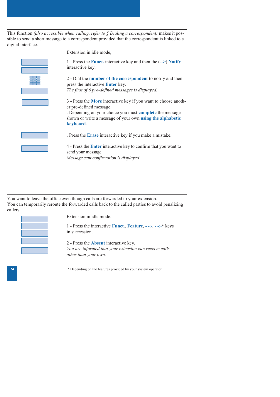 Other functions, Out of the office function, Notification function | Nortel Networks M760 User Manual | Page 82 / 94