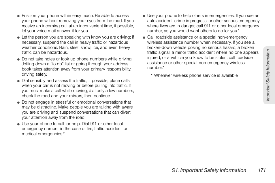 S1. important safety information 171 | Nortel Networks MOTOROLA BRUTE I680 User Manual | Page 181 / 193