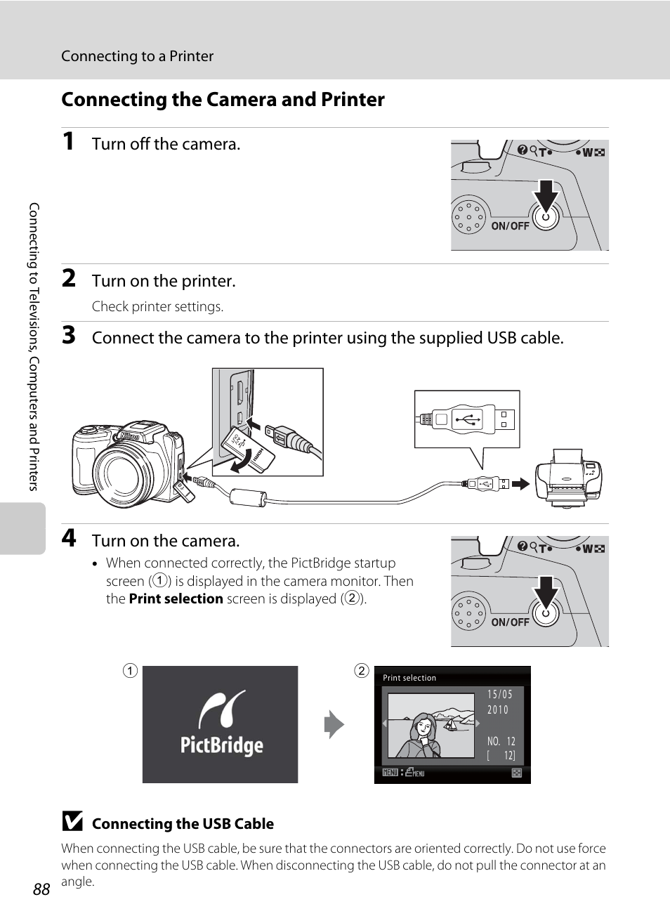 Connecting the camera and printer, A 88) | Nortel Networks L110 User Manual | Page 100 / 156