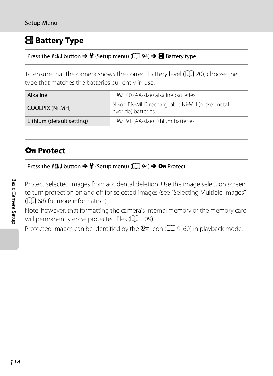 Battery type, Protect, S battery type d protect | A 114, 12, A 114) i, A 114) ar, A 114) in the, A 114), A 114) s, A 114 | Nortel Networks L110 User Manual | Page 126 / 156