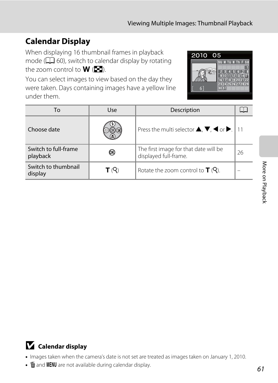 Calendar display, A 61) | Nortel Networks L110 User Manual | Page 73 / 156