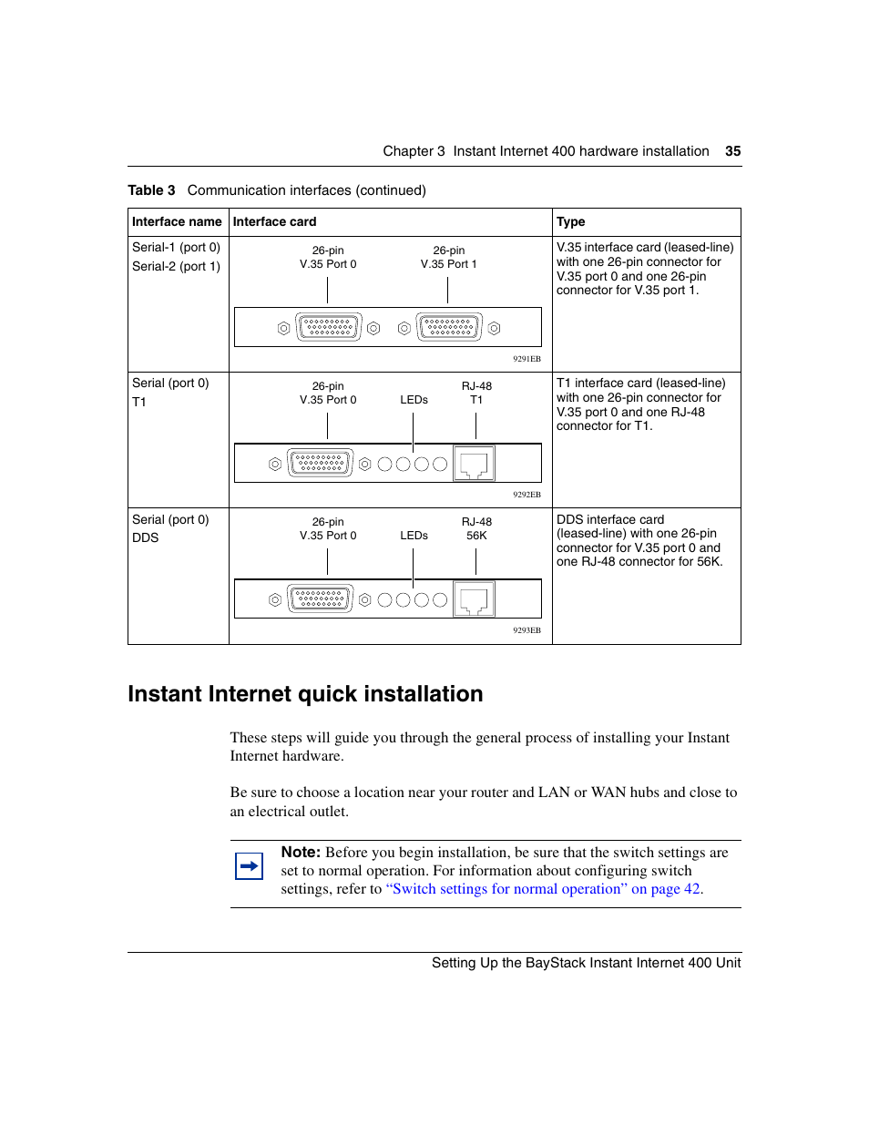 Instant internet quick installation | Nortel Networks Instant Internet 400 Unit User Manual | Page 35 / 60