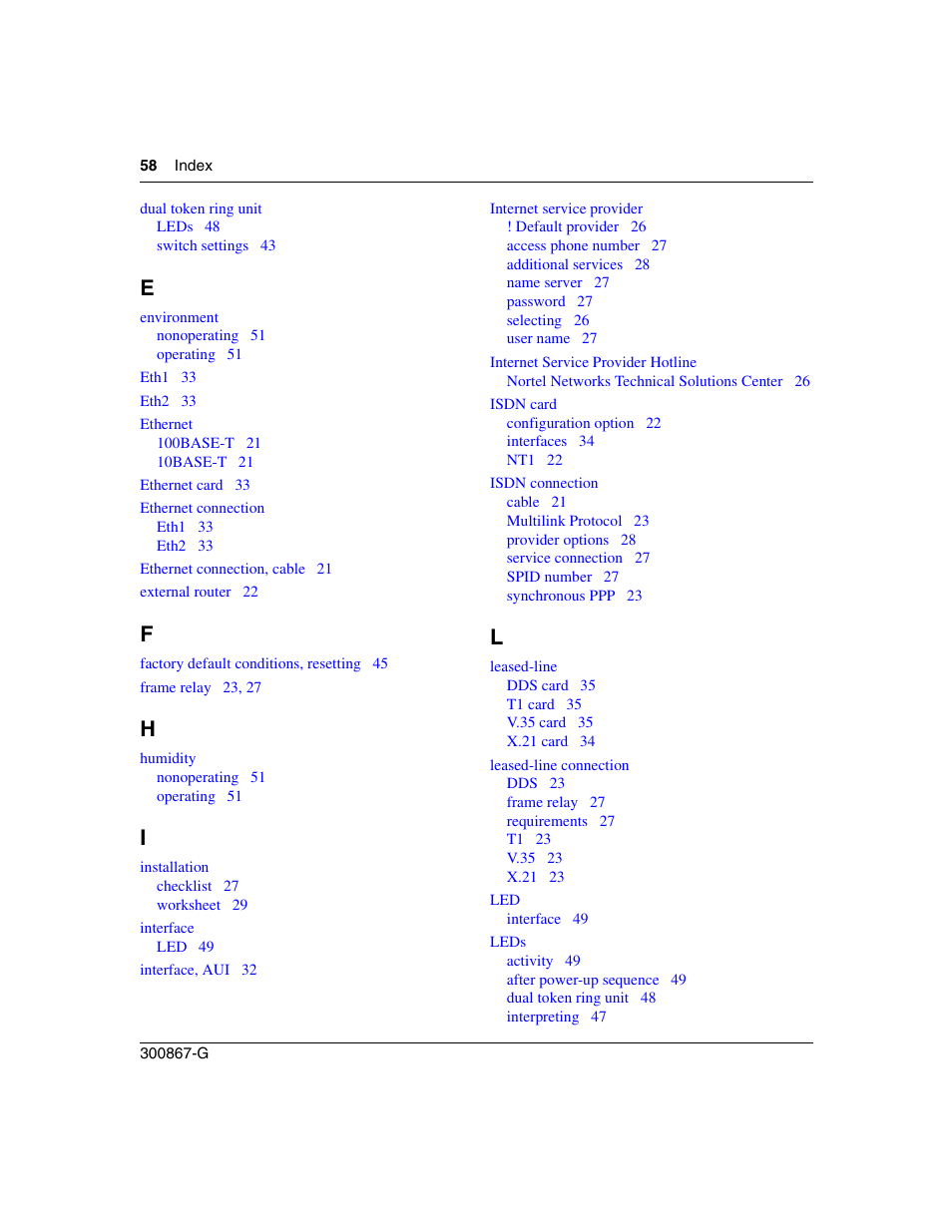 Nortel Networks Instant Internet 400 Unit User Manual | Page 58 / 60