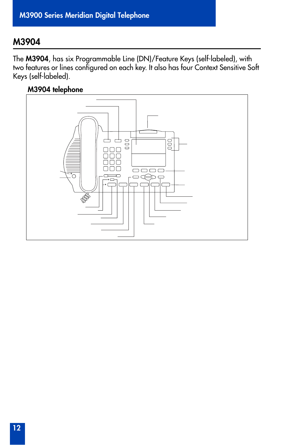 M3904 | Nortel Networks Meridian M3902 User Manual | Page 12 / 146