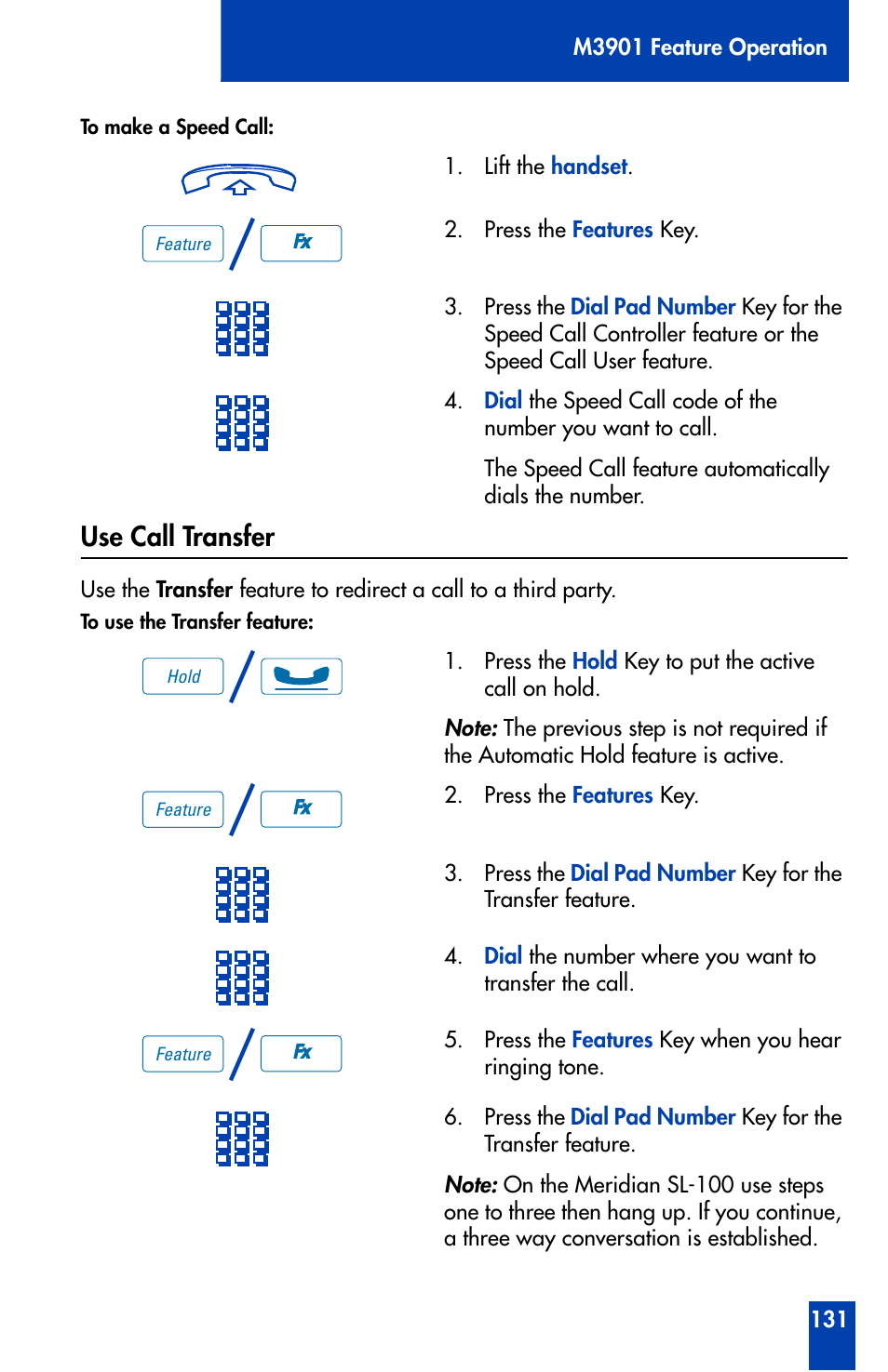 Use call transfer | Nortel Networks Meridian M3902 User Manual | Page 131 / 146