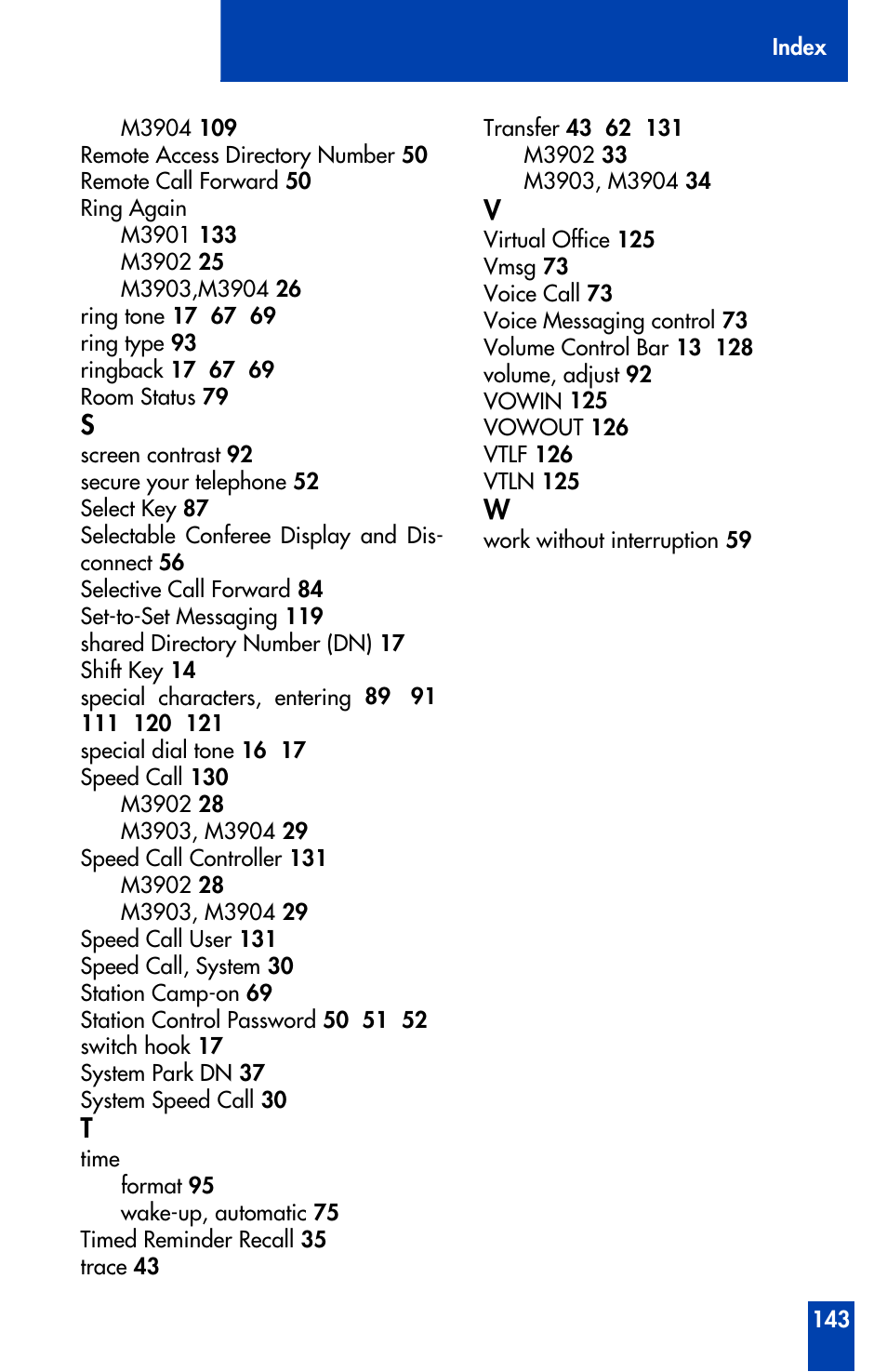 Nortel Networks Meridian M3902 User Manual | Page 143 / 146