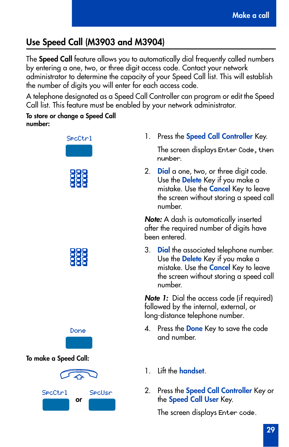 Use speed call (m3903 and m3904) | Nortel Networks Meridian M3902 User Manual | Page 29 / 146