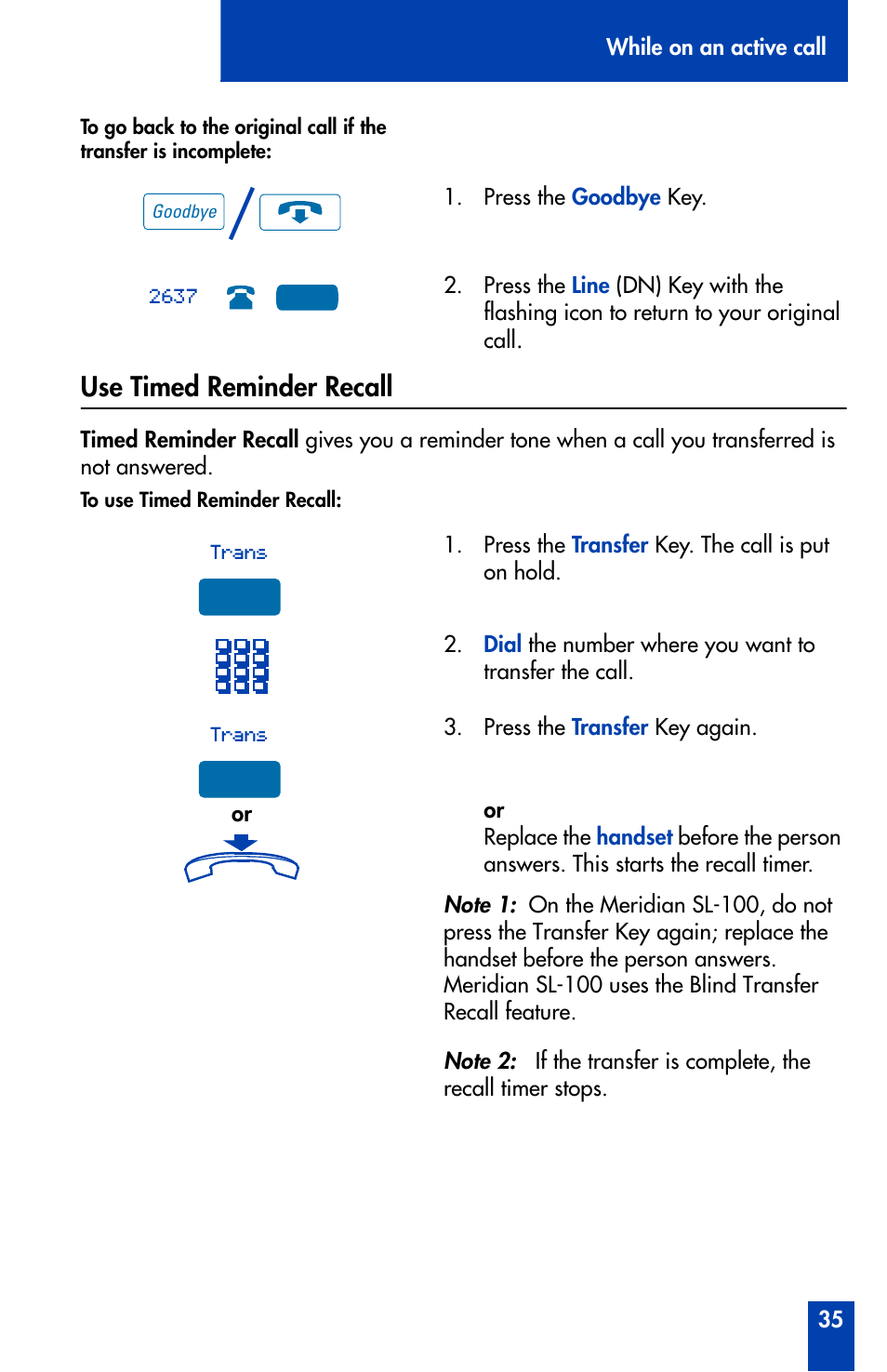 Use timed reminder recall | Nortel Networks Meridian M3902 User Manual | Page 35 / 146