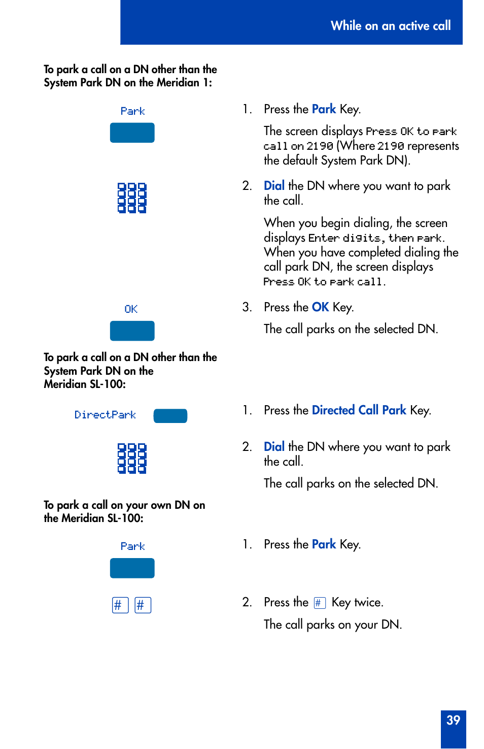 Nortel Networks Meridian M3902 User Manual | Page 39 / 146