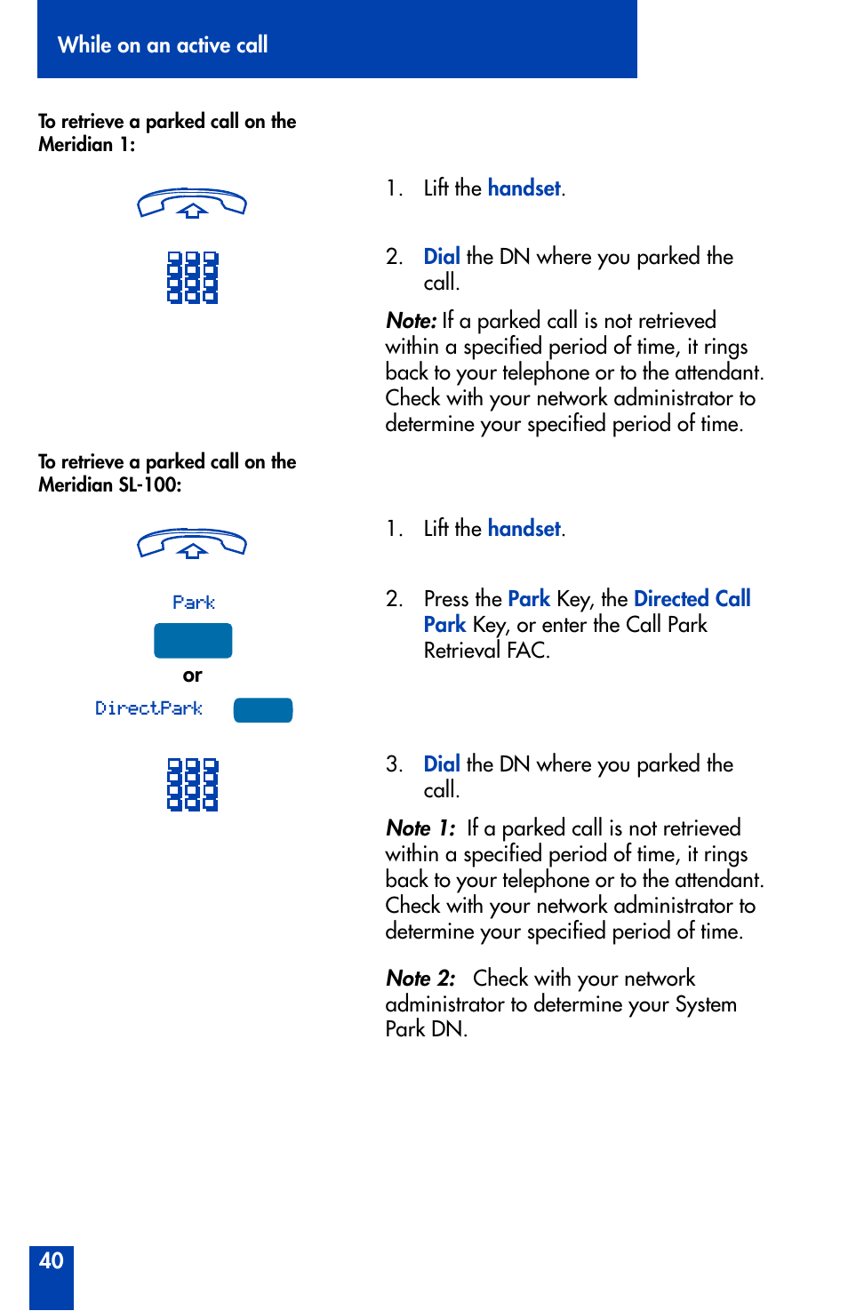 Nortel Networks Meridian M3902 User Manual | Page 40 / 146