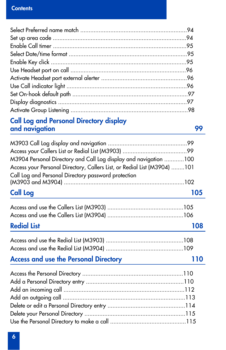Nortel Networks Meridian M3902 User Manual | Page 6 / 146