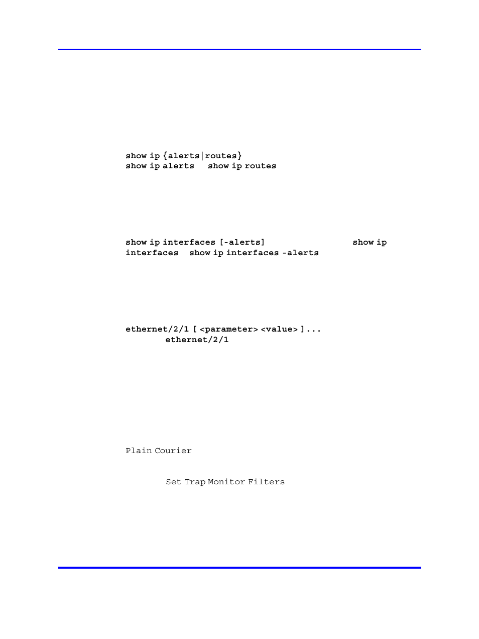 Braces, Brackets, Ellipses | Italic text, Plain courier text, Separator | Nortel Networks 2500 Seriess User Manual | Page 22 / 32