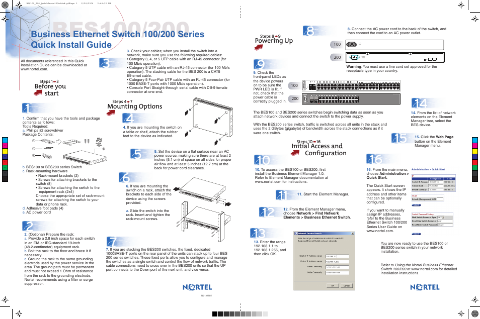 Nortel Networks 100/200 Series User Manual | 1 page