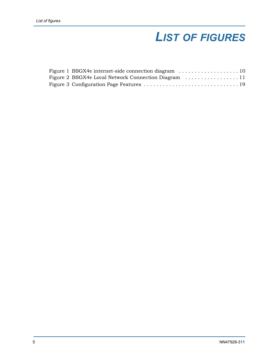 List of figures, Figures | Nortel Networks Nortel Business Services Gateway BSGX4e User Manual | Page 4 / 31