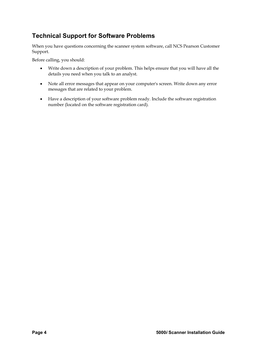 Technical support for software problems | Nortel Networks 5000i User Manual | Page 16 / 54