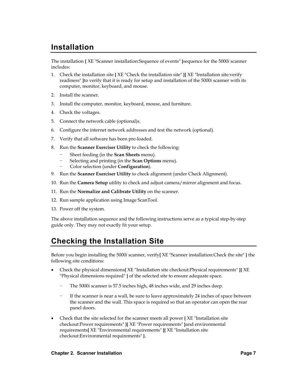 Installation, Checking the installation site | Nortel Networks 5000i User Manual | Page 19 / 54