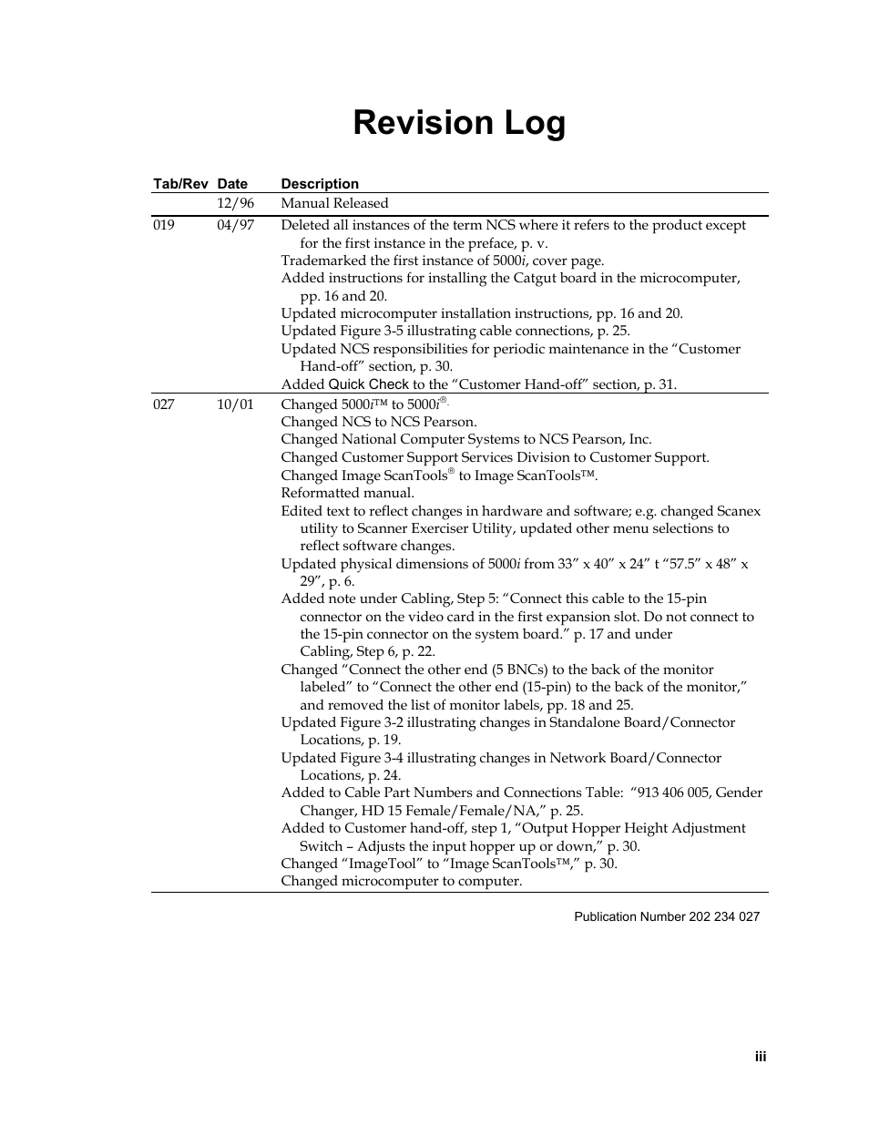 Revision log | Nortel Networks 5000i User Manual | Page 5 / 54