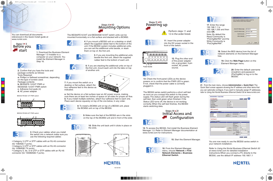 Nortel Networks 50 Series User Manual | 1 page