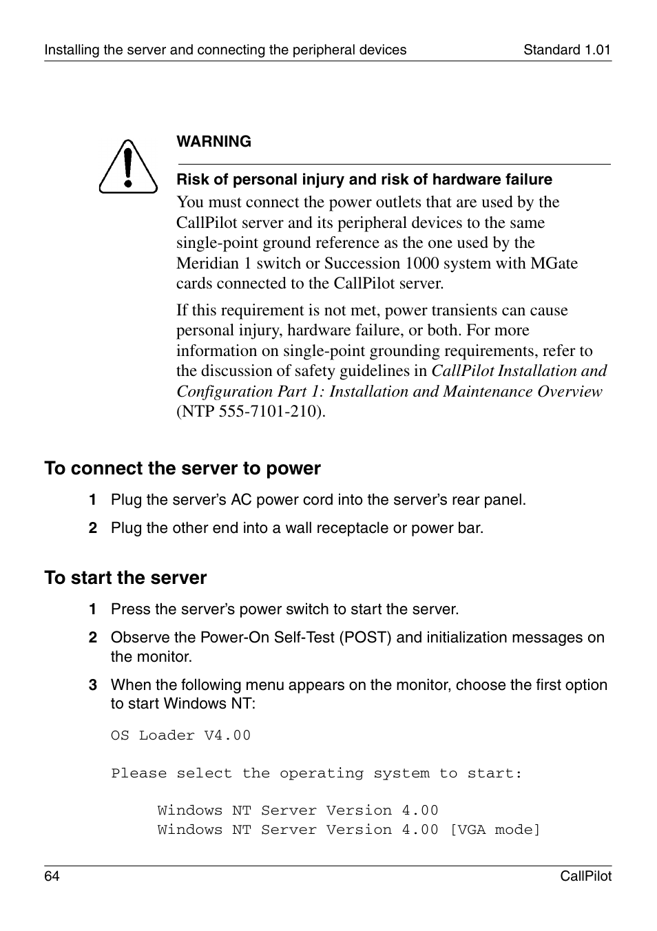 Nortel Networks CALLPILOT 555-7101-226 User Manual | Page 64 / 72