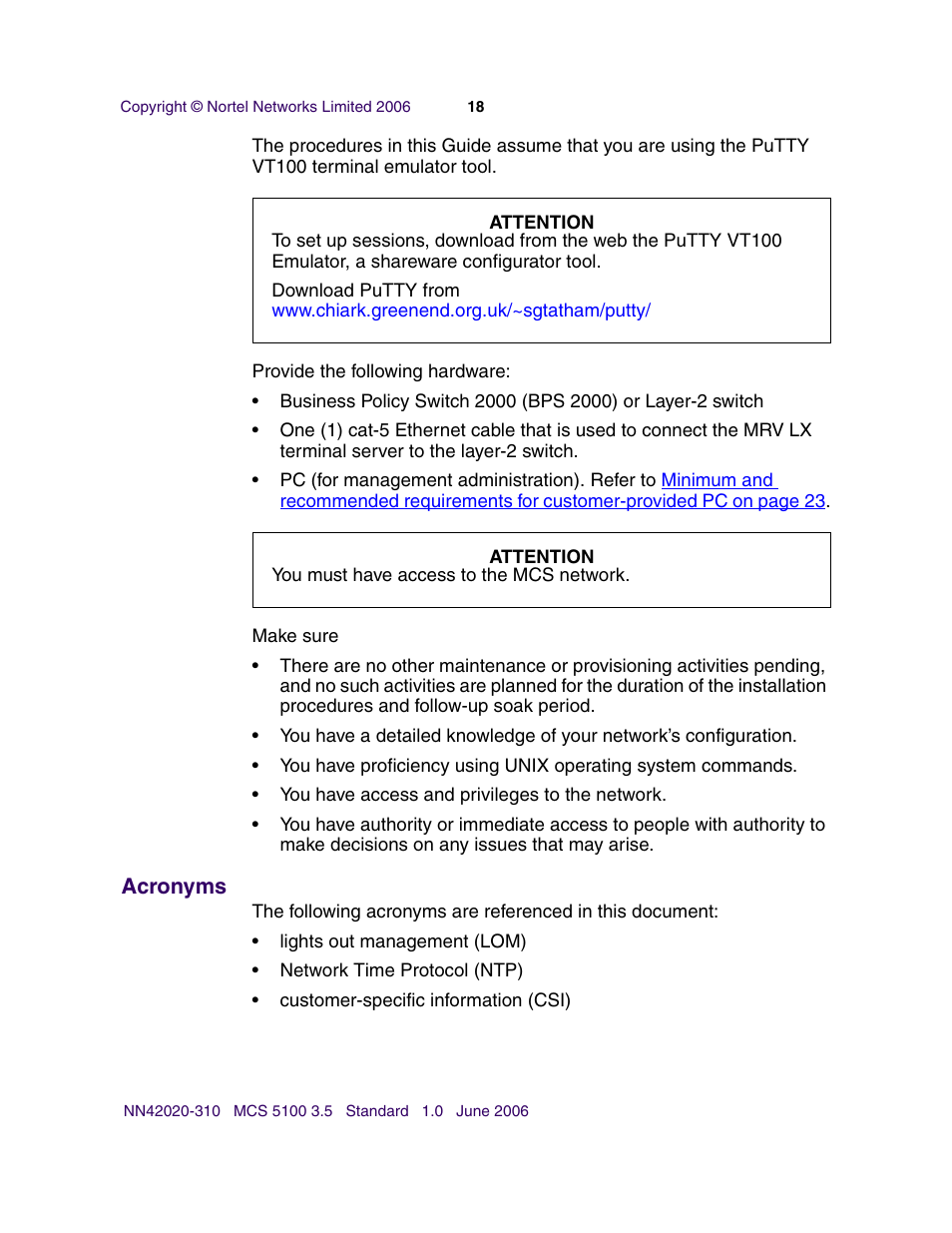 Acronyms | Nortel Networks Sun Fire V210 (RoHS) User Manual | Page 18 / 176
