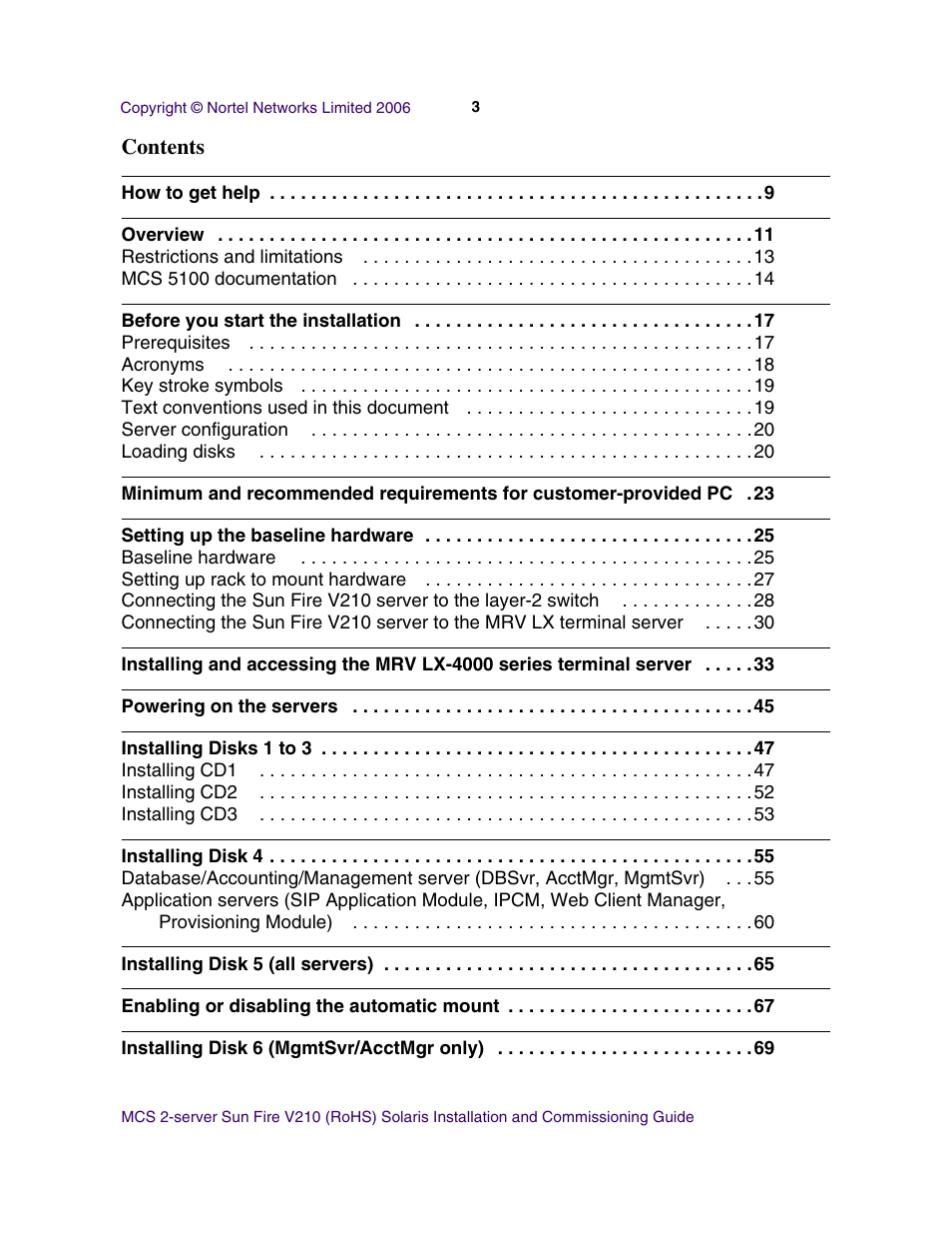 Nortel Networks Sun Fire V210 (RoHS) User Manual | Page 3 / 176