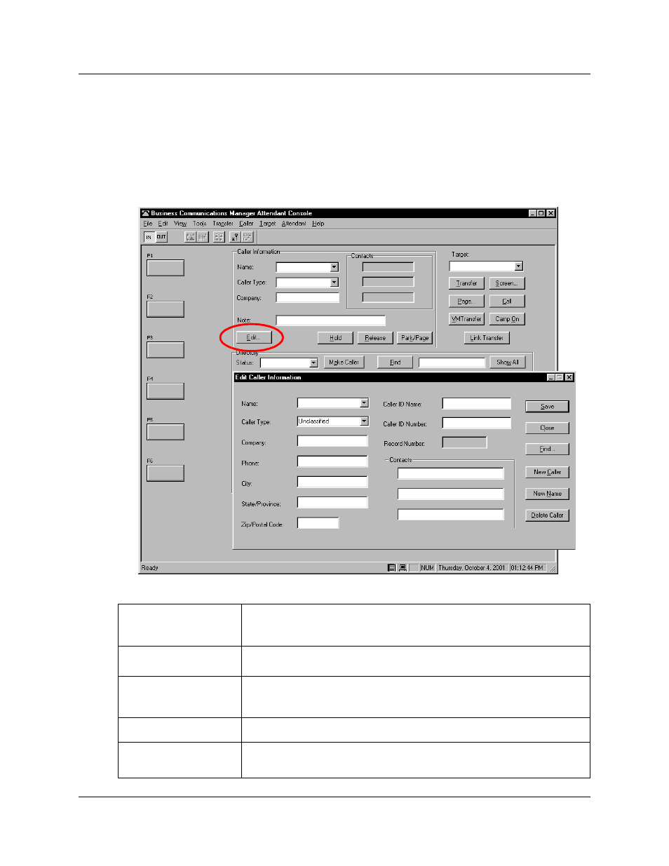 The edit caller information dialog box, The edit caller information dialog | Nortel Networks Attendant Console User Manual | Page 35 / 96