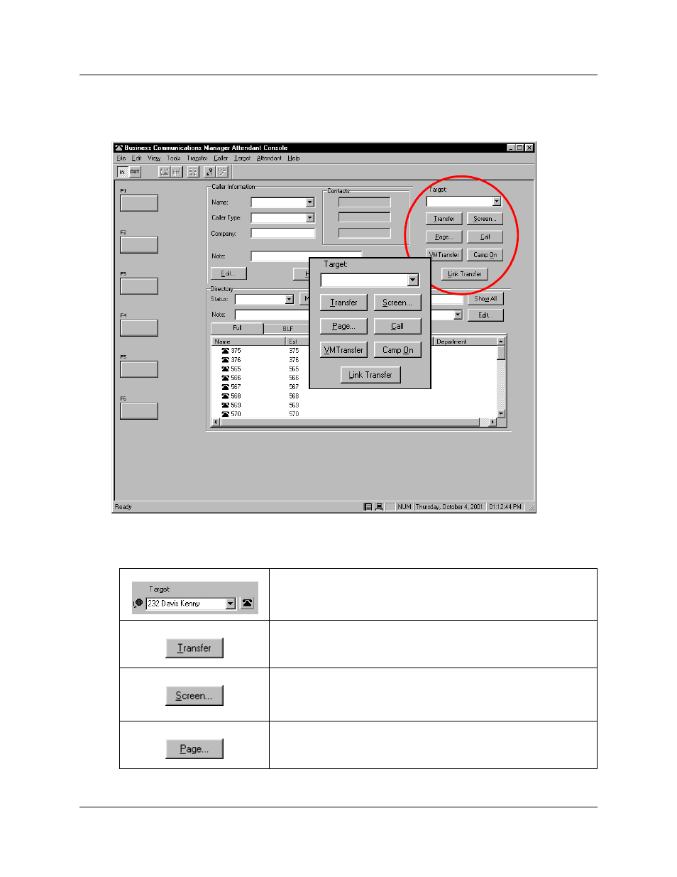 Using the call processing area | Nortel Networks Attendant Console User Manual | Page 37 / 96